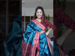 Load and play video in Gallery viewer, Odisha Ikkat Khandua Silk Saree- Teal 2
