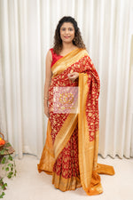 Load image into Gallery viewer, Pure Banarasi Kaddi Georgette Saree- Deep Red Saree
