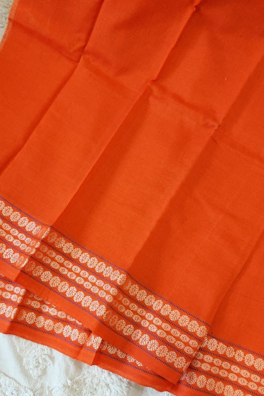 Pure Cotton Odisha Handloom Blouse Piece- Orange