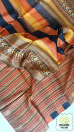 Load image into Gallery viewer, Pure Linen Saree With Digital Print- Hues Of Sunset
