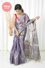 Load image into Gallery viewer, Pure Tissue Mulmul Handwoven Saree - Lavender
