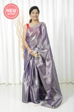 Load image into Gallery viewer, Pure Tissue Mulmul Handwoven Saree - Lavender
