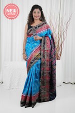 Load image into Gallery viewer, Sachipaar Chandrika Khandua Silk Saree: Sky Blue Saree
