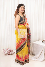 Load image into Gallery viewer, Sachipaar Khandua Silk Saree: Yellow Saree
