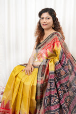 Load image into Gallery viewer, Sachipaar Khandua Silk Saree: Yellow Saree
