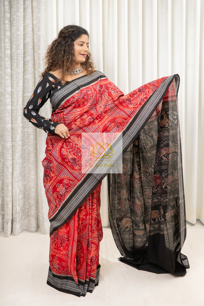 Sambalpuri Bandha Cotton Saree- Rasi Saree