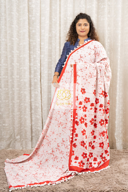 Screen Print Pure Cotton Saree