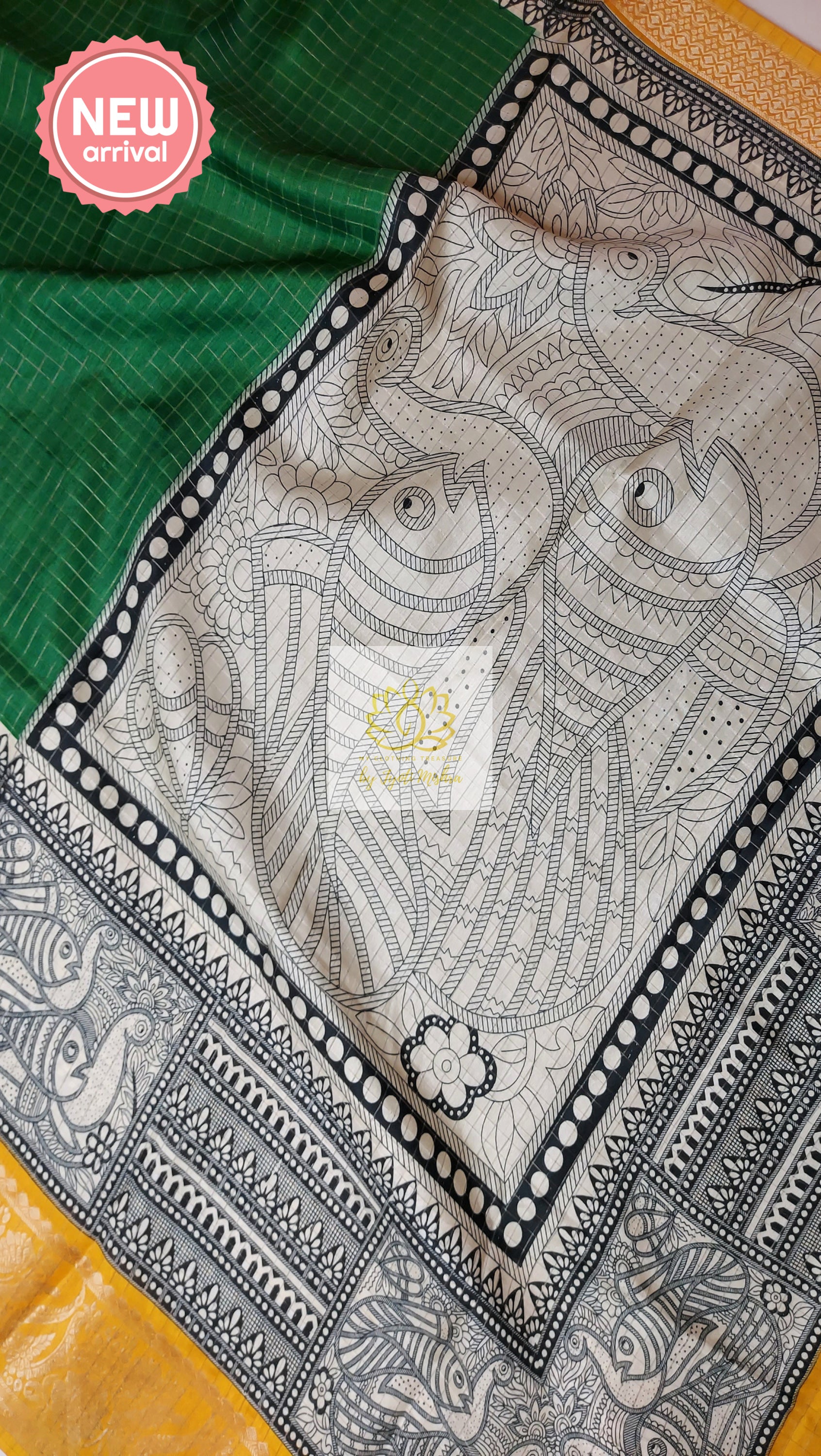 Zari Checks Dola Silk Saree - Green