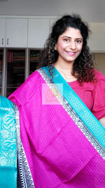 Load image into Gallery viewer, Zari Checks Dola Silk Saree - Pink
