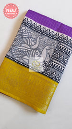 Load image into Gallery viewer, Zari Checks Dola Silk Saree - Purple
