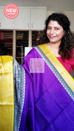 Load image into Gallery viewer, Zari Checks Dola Silk Saree - Purple
