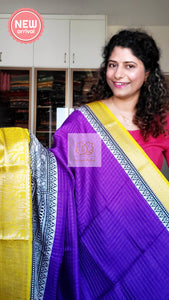 Zari Checks Dola Silk Saree - Purple