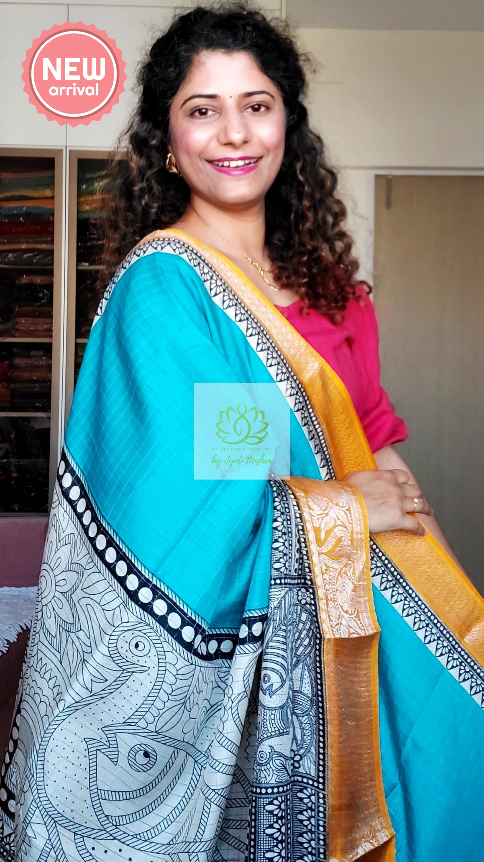 Zari Checks Dola Silk Saree - Turquoise