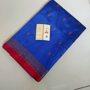 Royal Blue-Red Banarasi With Antique Zari Work