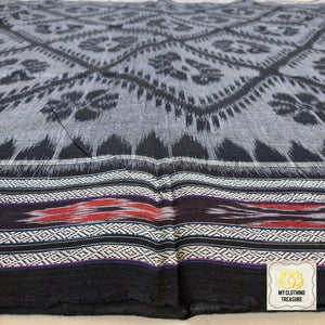 Khandua Cotton Saree - Grey