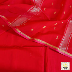 Maheshwari Silk Cotton Saree - Red