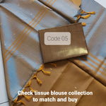 Load image into Gallery viewer, Handwoven Banana Pith Silk Saree- Mustard and Shot Blue
