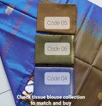 Load image into Gallery viewer, Handwoven Banana Pith Silk Saree- Dark Olive and Royal Blue
