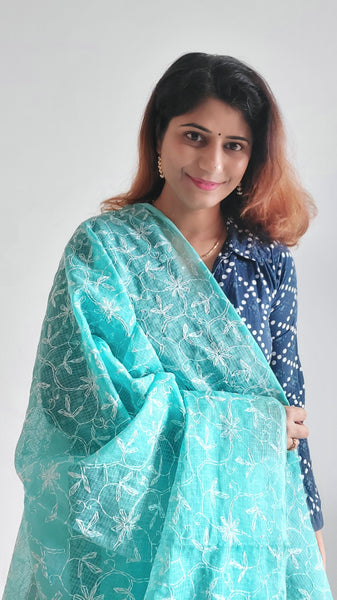 Brown Block Printed Kota Saree- Desically Ethnic