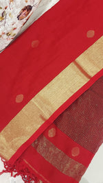 Load image into Gallery viewer, Pure Khadi Zari Woven Jamdani- Red
