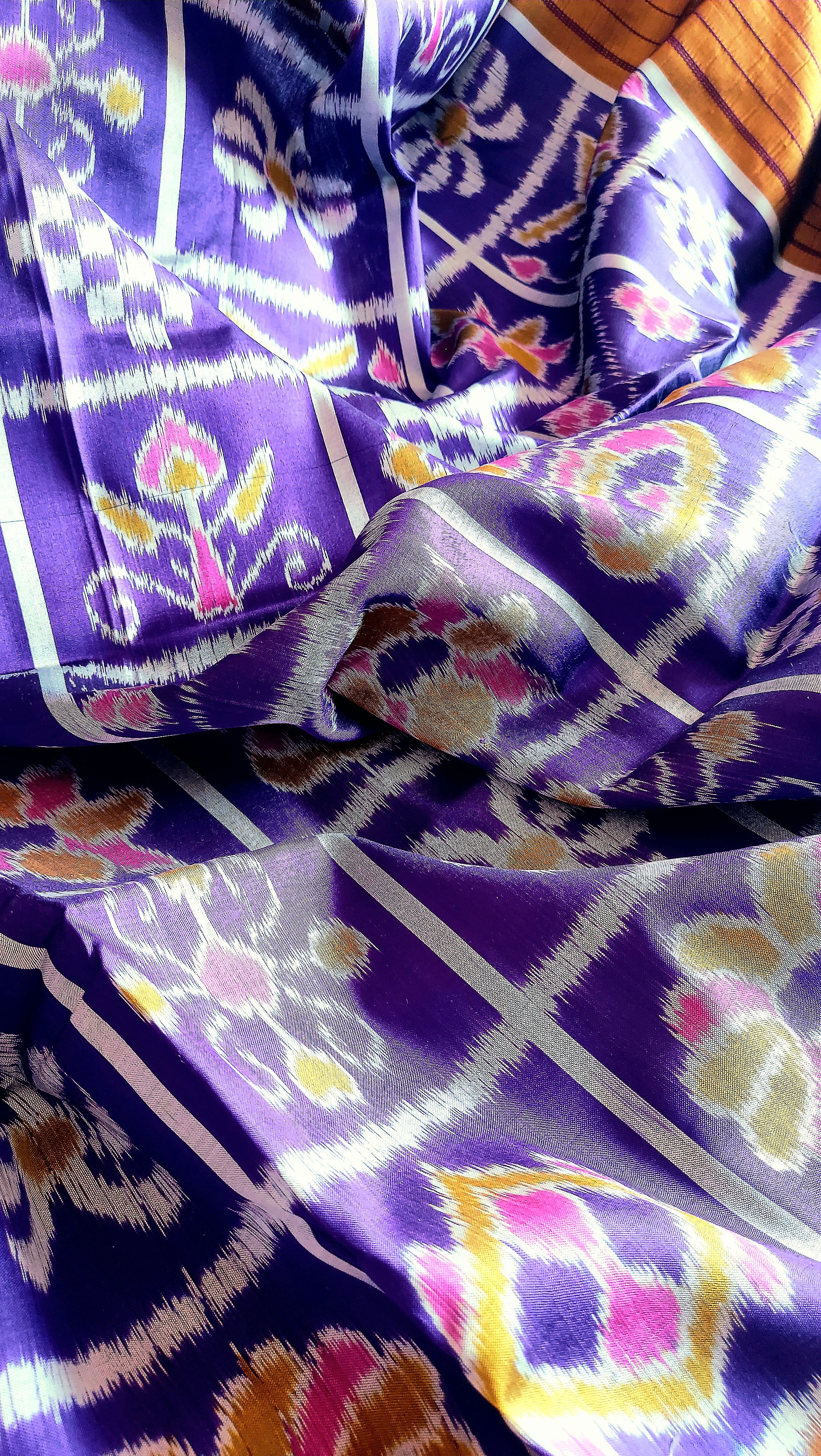 Odisha Ikkat Nabakothi Khandua Silk Saree- Purple