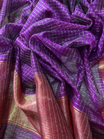 Load image into Gallery viewer, Maheshwari Silk Cotton Dupatta - Purple
