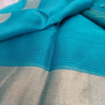 Load image into Gallery viewer, Teal Kota Tussar Saree With Gheecha Tussar Pallu
