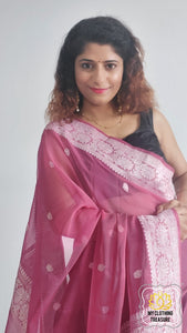 Banarasi Chiffon Saree- Mauve Pink Saree