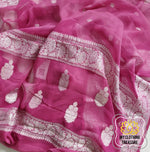 Load image into Gallery viewer, Banarasi Chiffon Saree- Mauve Pink Saree
