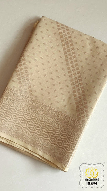 Banarasi Cotton Silk Saree- Cream Saree