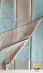 Banarasi Cotton Silk Saree- Pastel Blue Saree