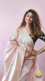 Load image into Gallery viewer, Banarasi Cotton Silk Saree- Pink Saree
