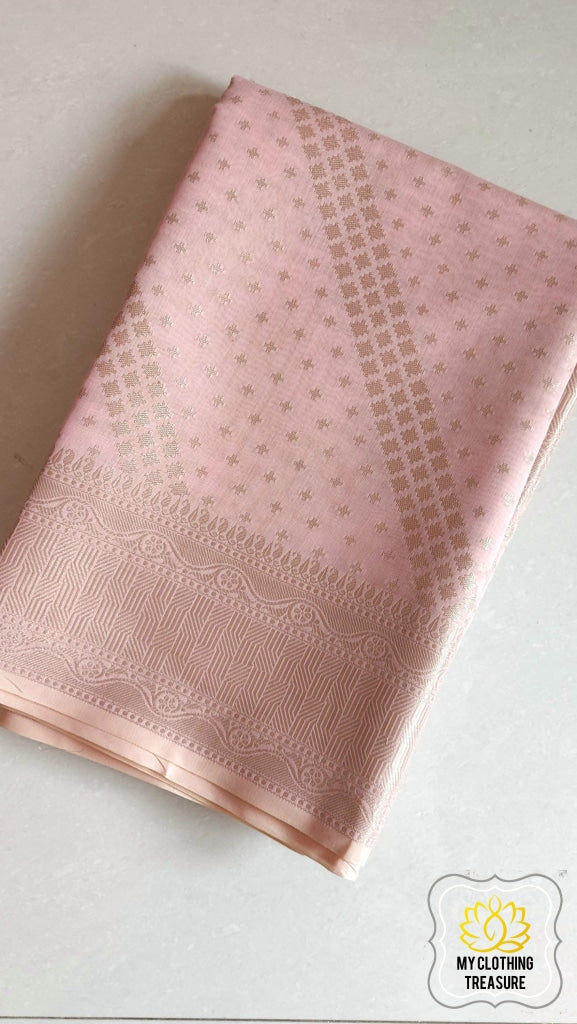 Banarasi Cotton Silk Saree- Pink Saree