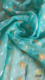 Load image into Gallery viewer, Blended Resham Jamdani- Sea Green Saree
