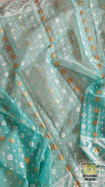 Load image into Gallery viewer, Blended Resham Jamdani- Sea Green Saree
