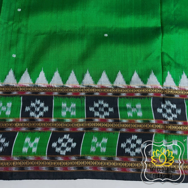 Green Bomkai Sambalpuri silk saree – Boyanika Odisha