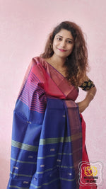 Load image into Gallery viewer, Handwoven Banana Pith Silk Saree- Dual Tone Pink Saree
