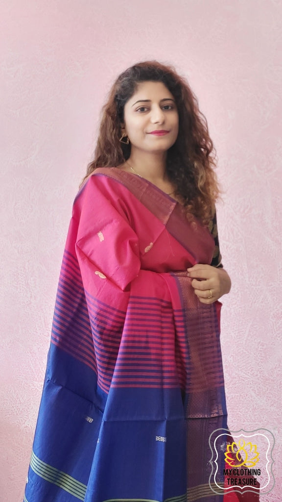 EXCLUSIVE SUPER QUALITY BANARASI SILK SAREE WITH CONTRAST BLOUSE | JCS  Fashions