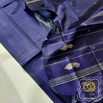 Load image into Gallery viewer, Handwoven Banana Pith Silk Saree- Navy Blue Saree
