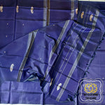 Load image into Gallery viewer, Handwoven Banana Pith Silk Saree- Navy Blue Saree
