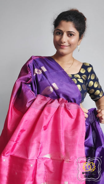 Buy Party wear Purple Woven Silk Saree Online|Lovely Wedding Mall