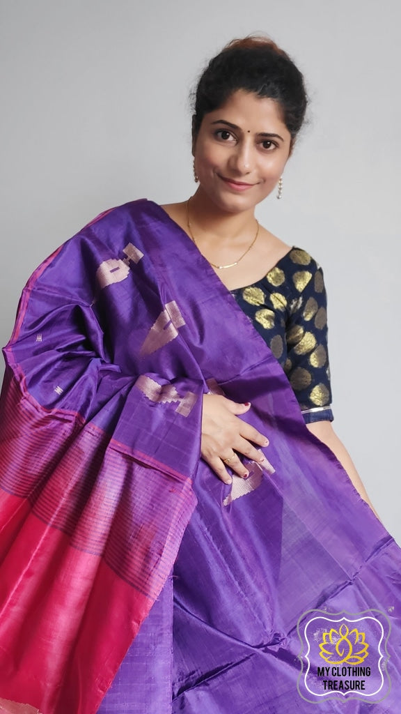 Beautiful Fig Colored rosy Brown to Purple Soft Silk Saree With Running  Blouse Piece - Etsy