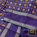 Load image into Gallery viewer, Kanjivaram Cotton Saree 1000 Buta- Eggplant
