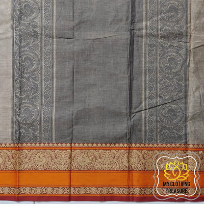 Kanjivaram Cotton Saree 1000 Buta- Grey