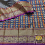 Load image into Gallery viewer, Kanjivaram Cotton Saree 1000 Buta- Navy Blue
