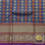 Load image into Gallery viewer, Kanjivaram Cotton Saree 1000 Buta- Navy Blue
