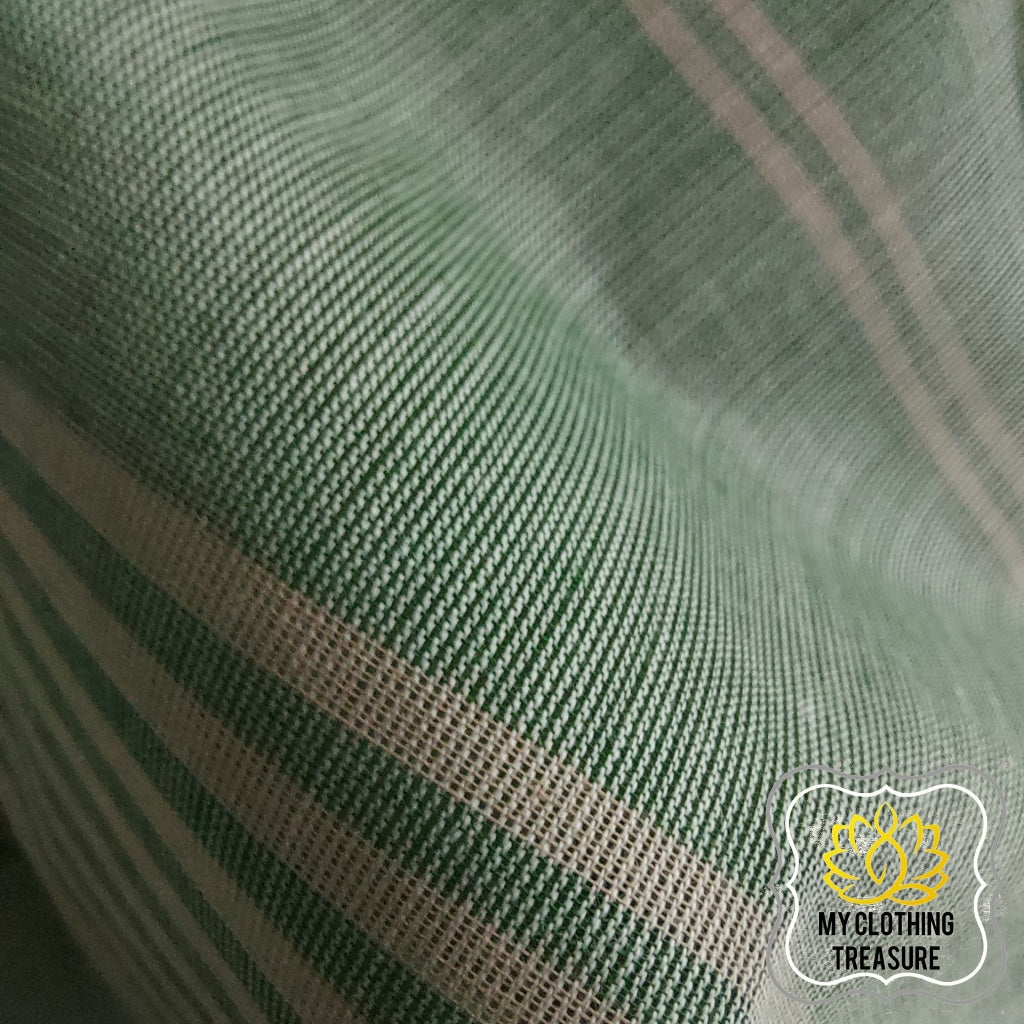 Kanjivaram Cotton Saree - English Green