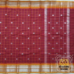 Kanjivaram Cotton Saree - Maroon