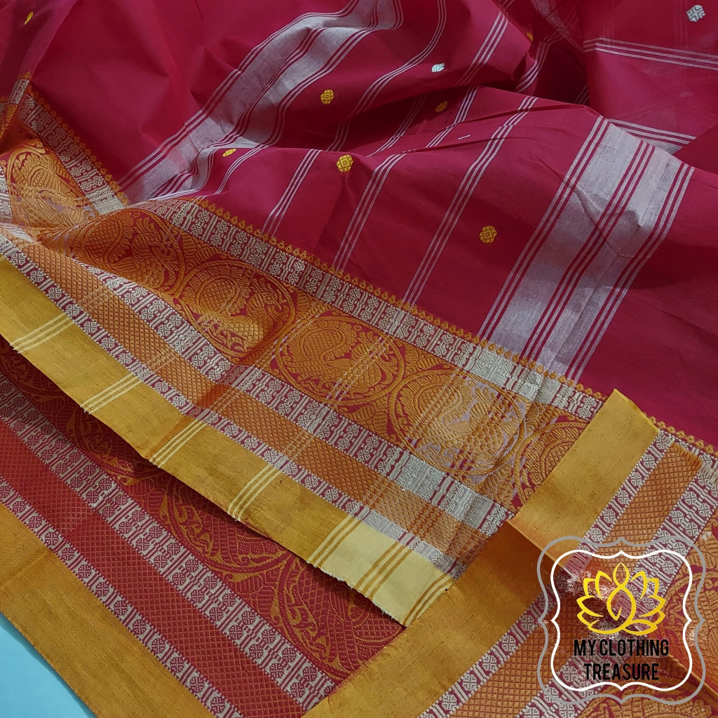 Kanjivaram Cotton Saree - Red