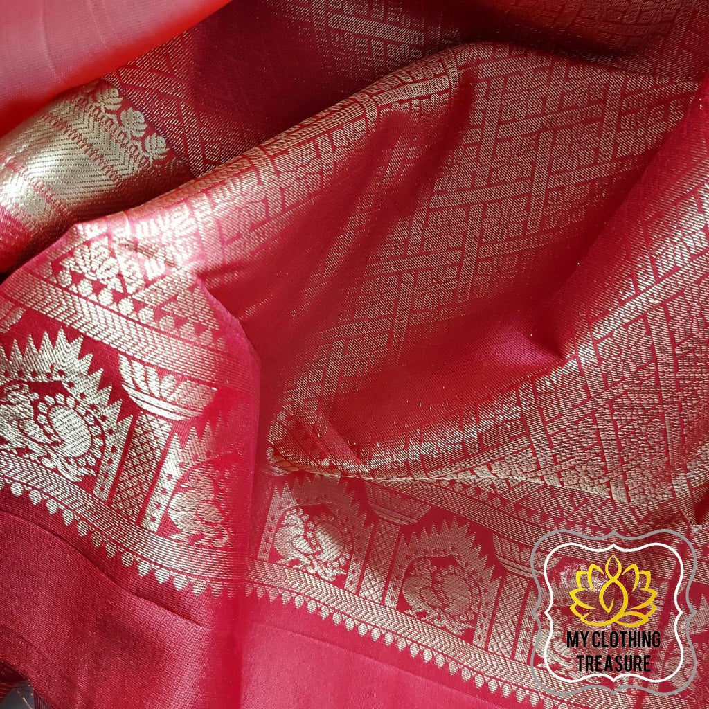 Kanjivaram Silk Saree- Peach